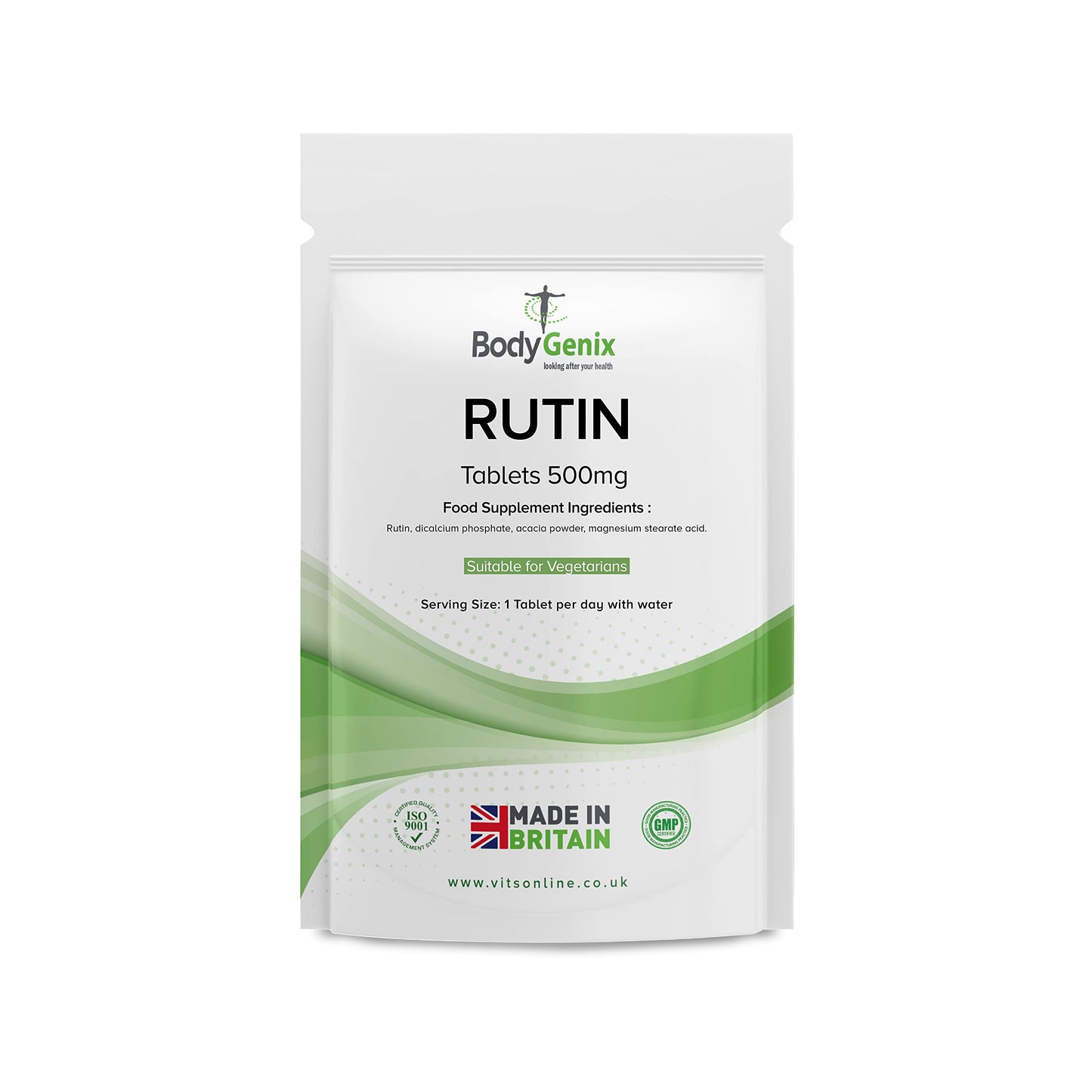 Bodygenix Rutin 500mg Tablets CAPILLARIES, VARICOSE Veins, Hemorrhoids Veg Friendly BodygenixUS supplements