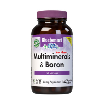 Bluebonnet Multi Minerals Supplement Plus Boron Chelated Magnesium Potassium Copper Selenium Manganese Chromium & Zinc Complex for Women & Men - No Iron, Non-GMO, Gluten-Free - 180 Vegetable Capsules BlueBonnetAu supplements