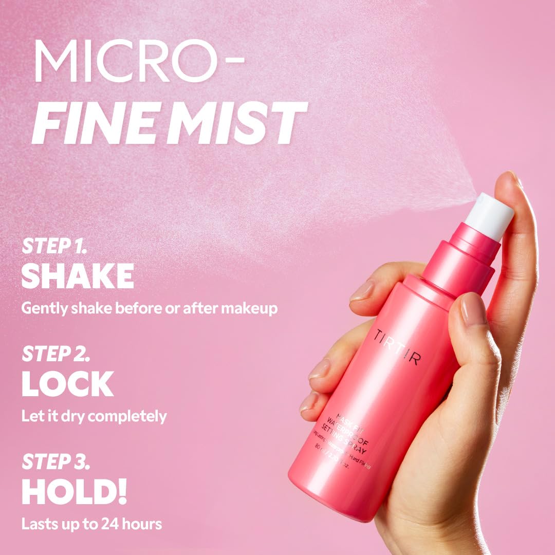 TIRTIR Waterproof Setting Spray – 24 Hour Long Lasting Fix, Sweatproof Water Resistant Makeup Finisher – Ethanol Free, Semi Matte Finish for Oily Skin – Korean Makeup Fixer TIRTIRAu supplements