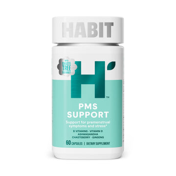 Habit PMS Support Supplement for Women (60 Capsules) - Supports Premenstrual Symptoms & Stress, Hormone Balance, Mood, B Vitamins, Vitamin D, Chasteberry, Ashwagandha, Gluten-Free, Non-GMO (1 Pack) H' HabitAu supplements