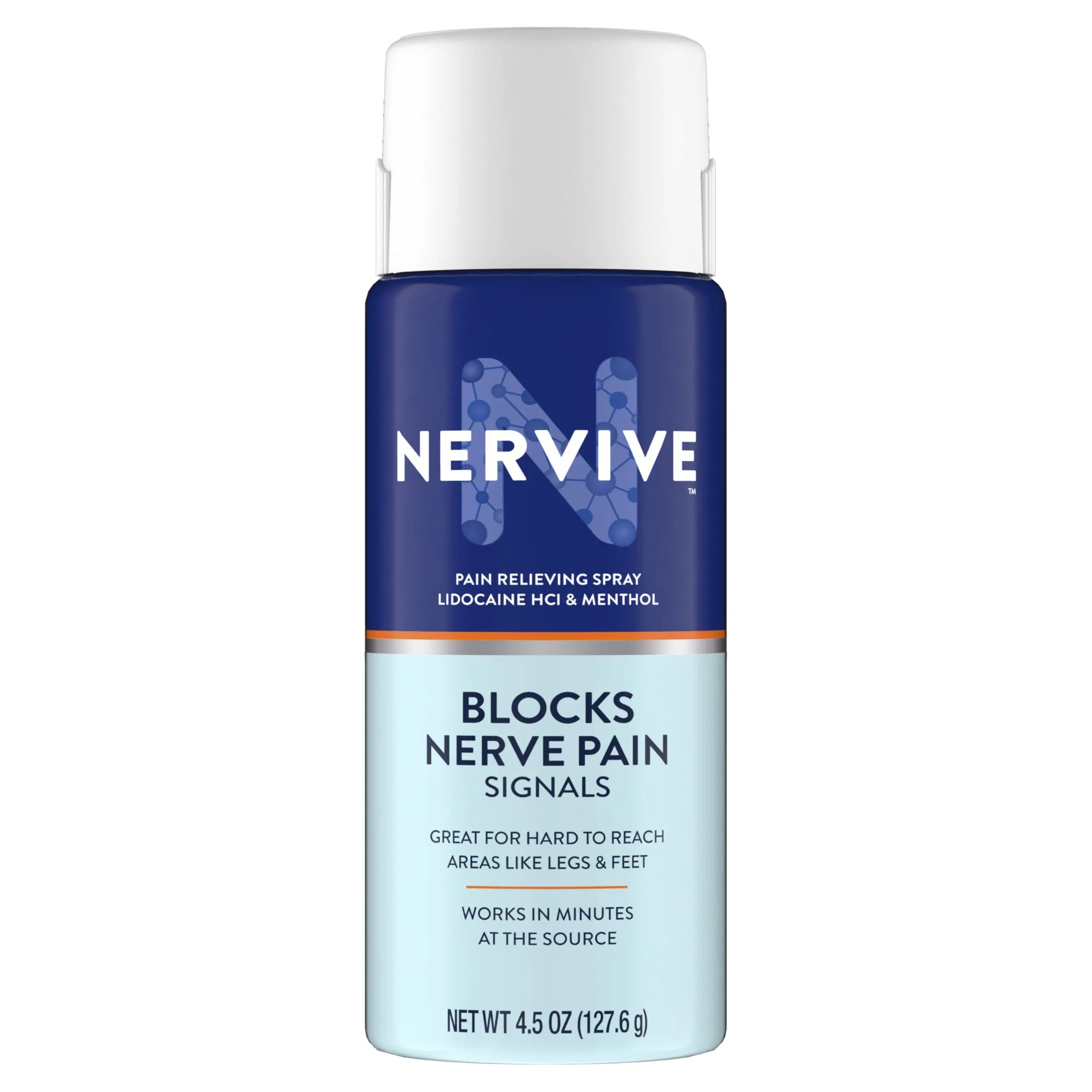 Nervive Pain Relieving Spray, Lidocaine Spray, Nervive Pain Relief, Lidocaine Topical, Foot Pain, Leg Pain, Hand Pain, Max Strength Formula, for Hard to Reach Areas, 4.5oz NerviveAu supplements