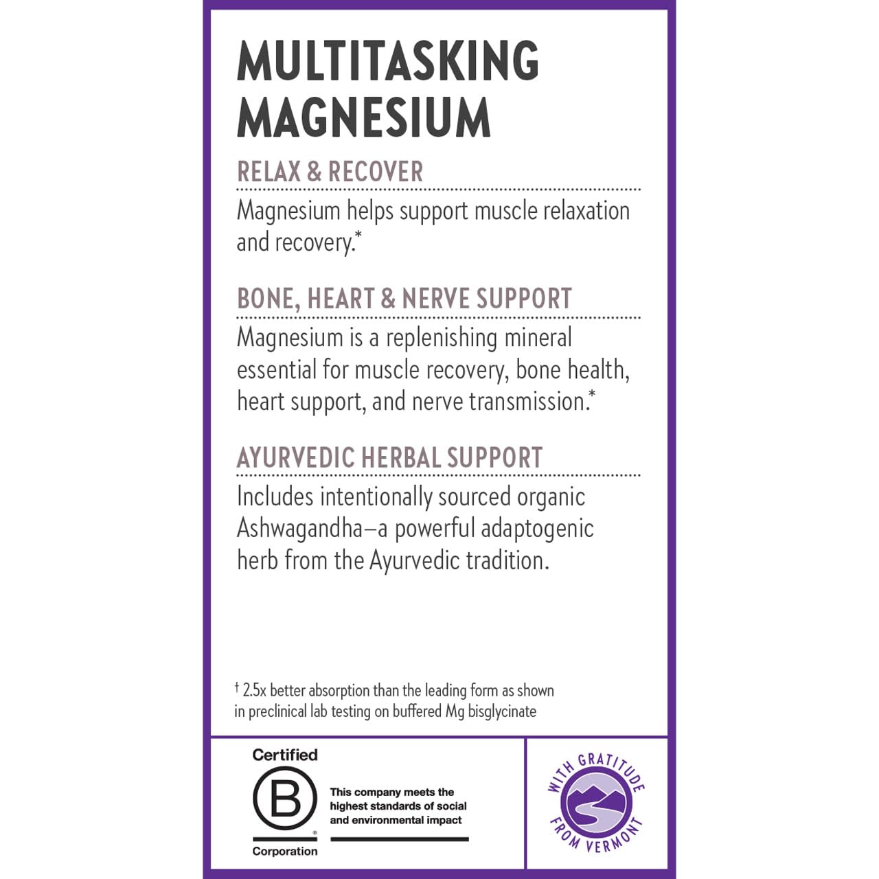 New Chapter Magnesium + Ashwagandha Supplement, 325 mg with Magnesium Glycinate for Muscle Relaxation & Recovery, Heart, Nerve & Bone Health, 2.5X Absorption, Non-GMO - 30 ct (1 Month Supply) New ChapterAu supplements