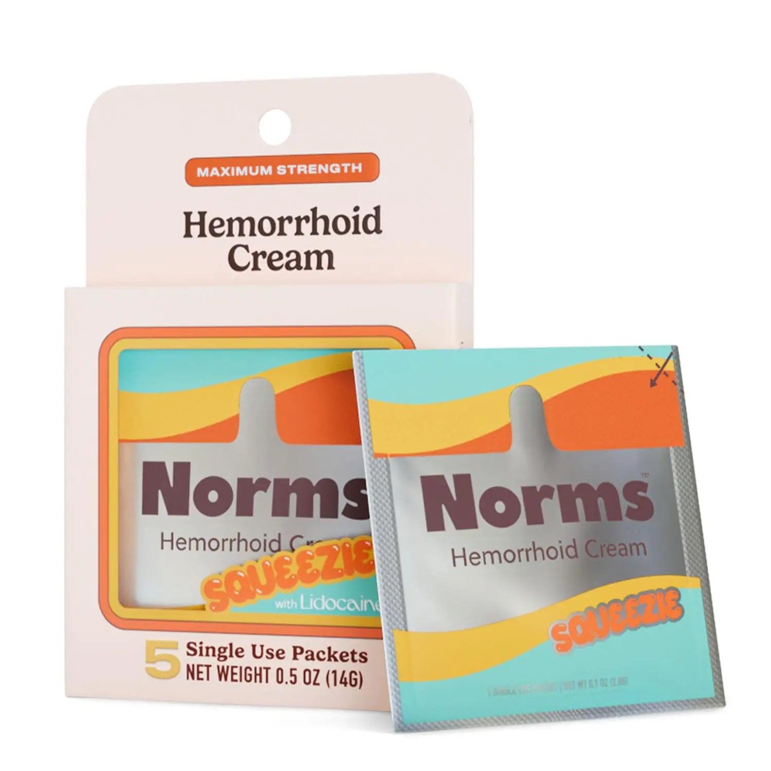 Norms Squeezies Lidocaine Hemorrhoid Cream, Discreet Single Use Travel Packets, 5% Lidocaine, Phenylephrine, Aloe and Glycerin – Numbing, Soothing & Swelling Relief On the Go, 5 Count NormsAu supplements