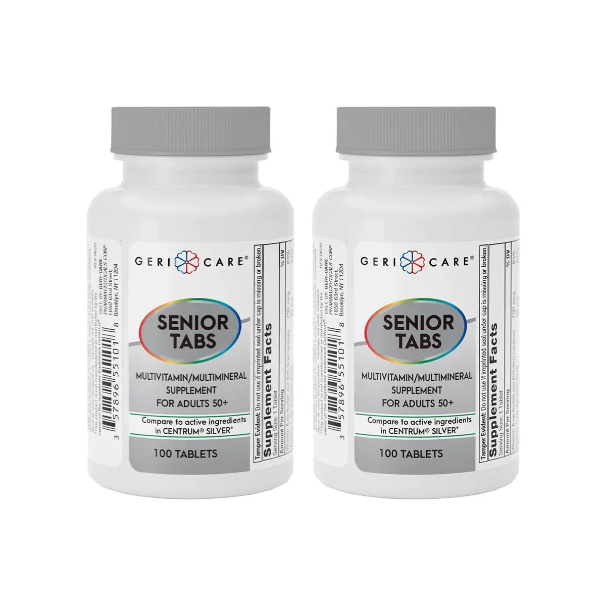 GeriCare Senior Tab 50+ Multivitamin and Minerals Tablets - Immune Support - Age-Defying Nutrition, 100 Count (Pack of 2) GeriCareAu supplements