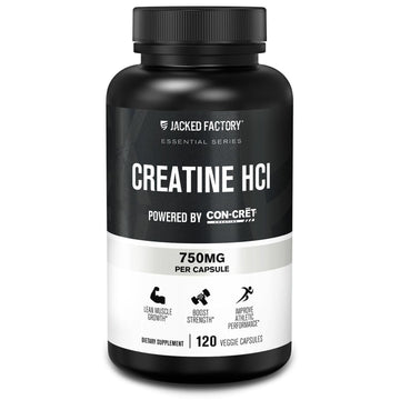 Jacked Factory Creatine HCl Capsules - CON CRET Creatine Pills 750mg - Lean Muscle Growth & Recovery, Boost Strength & Endurance, No Bloating or Cramps - 120 Capsules Jacked FactoryAu supplements