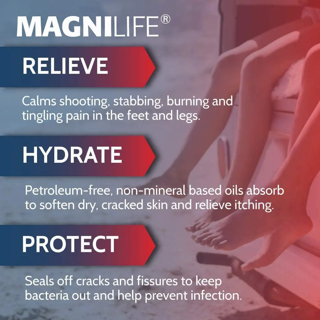 MagniLife Pain Relieving Foot Cream, 4 oz Tube, Soothing Relief for Soreness, Pain, Burning, Tingling, Itching or Sensitivity in Feet & Legs, Moisturizing & Hydrating Foot Cream, No Petroleum MagniLifeAu supplements