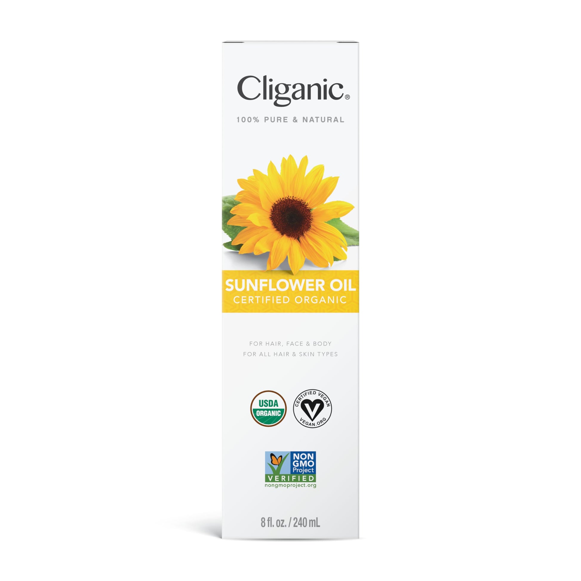 Cliganic Organic Sunflower Oil, 100% Pure (8oz) - For Skin, Hair & Face | Natural Cold Pressed Unrefined CliganicAu supplements