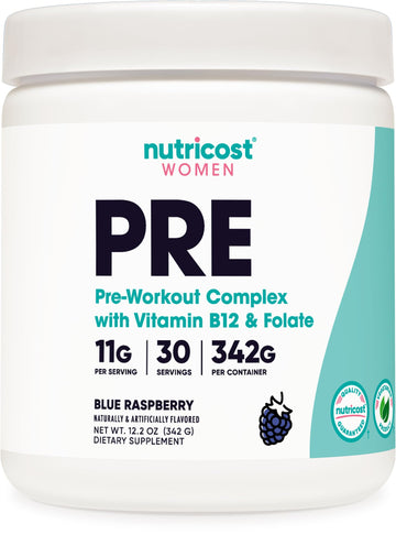 Nutricost Pre-Workout Powder for Women, Blue Raspberry, 30 Servings NutricostAu supplements