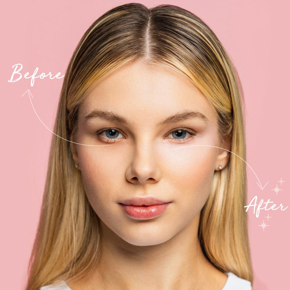 Palladio Under Eye Brightener, Conceal, Brightens, Reduces Appearance of Dark Circles, With Caffeine Peptides & Vitamin E, Tired Skin Color Correcting Brightener & Primer, Light to Medium (Soft Pink) PalladioAu supplements