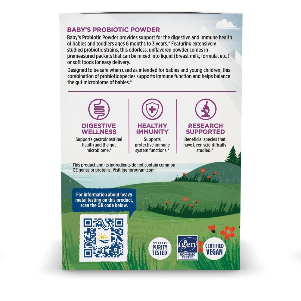 Nordic Naturals Baby’s Nordic Flora Probiotic Powder, Unflavored - 30 Packets - 4 Billion CFU - Digestive Health & Immune Support for Babies & Toddlers (6 Months to 3 Years) - 30 Servings Nordic NaturalsAu supplements
