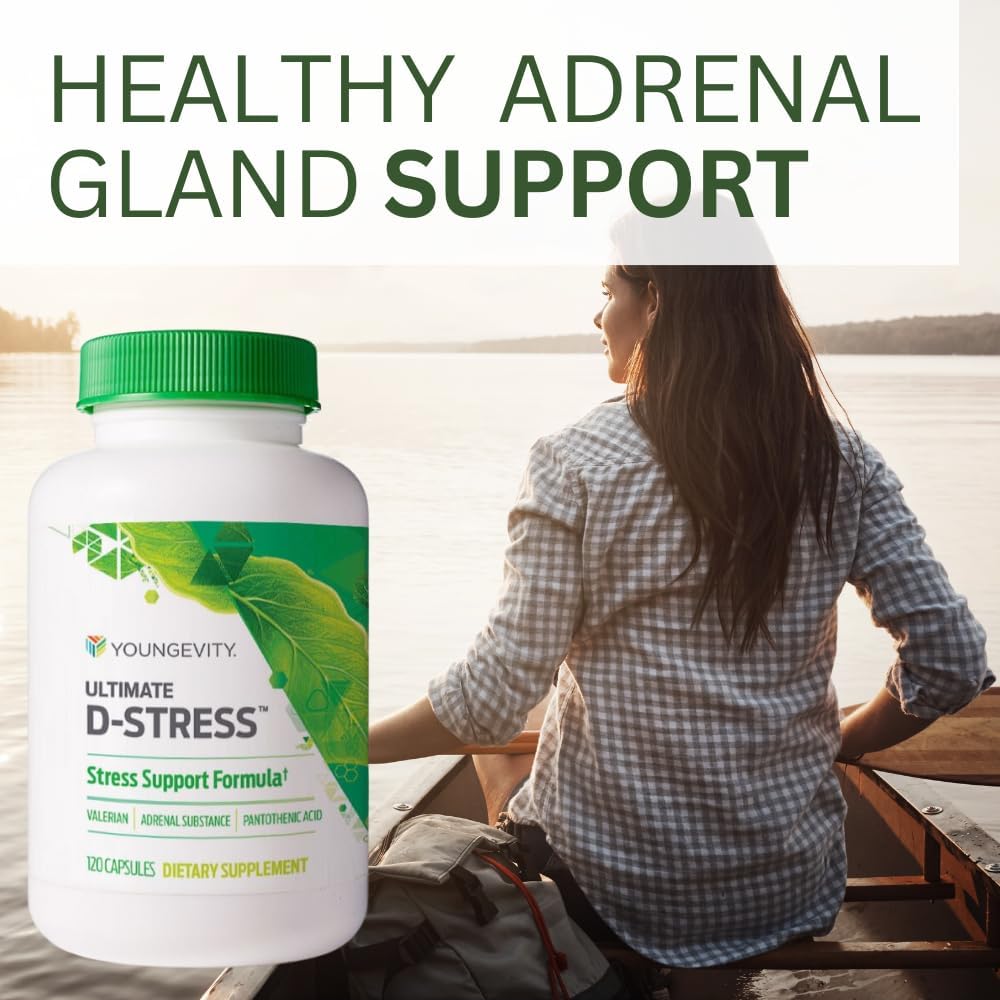 Youngevity Ultimate D-Stress™ – Natural Stress Relief Supplement with Magnesium, Valerian Root Extract, and B Vitamins – Supports Adrenal Health and Nervous System – 120 Capsules (Pack of 1) YoungevityAu supplements