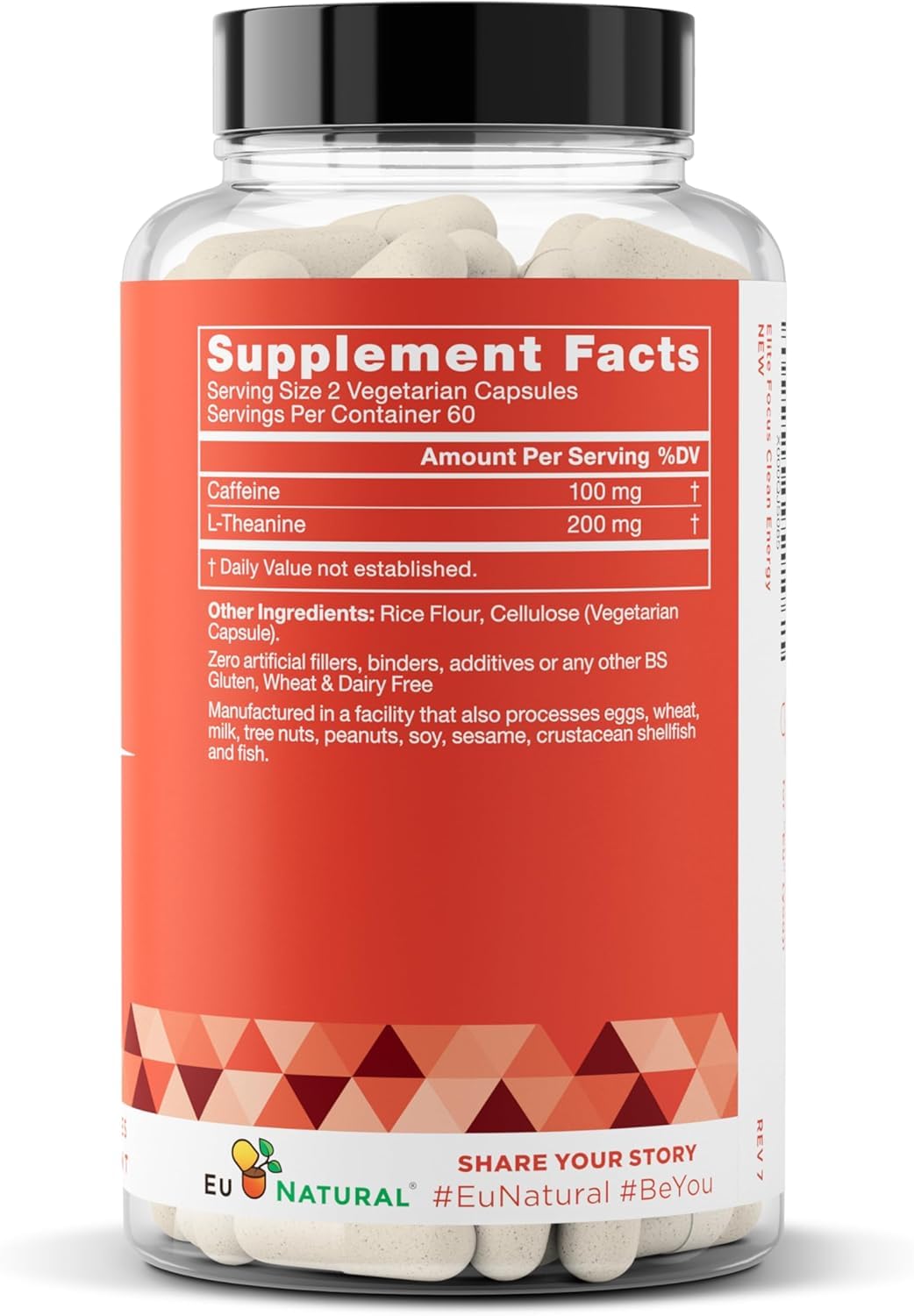 Eu Natural Elite Caffeine Pills with L-Theanine - 100mg Caffeine + 200mg L-Theanine - Jitter-Free Focused Energy & Clean Nootropic Stack - 240 Soft Capsules Eu NaturalAu supplements