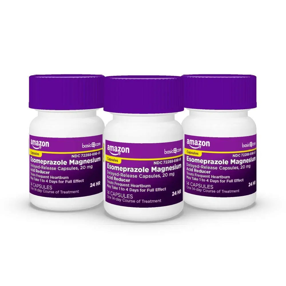 Amazon Basic Care Esomeprazole Magnesium Delayed Release Capsules, 20 mg, Acid Reducer, 42 Count Amazon Basic Carenz supplements