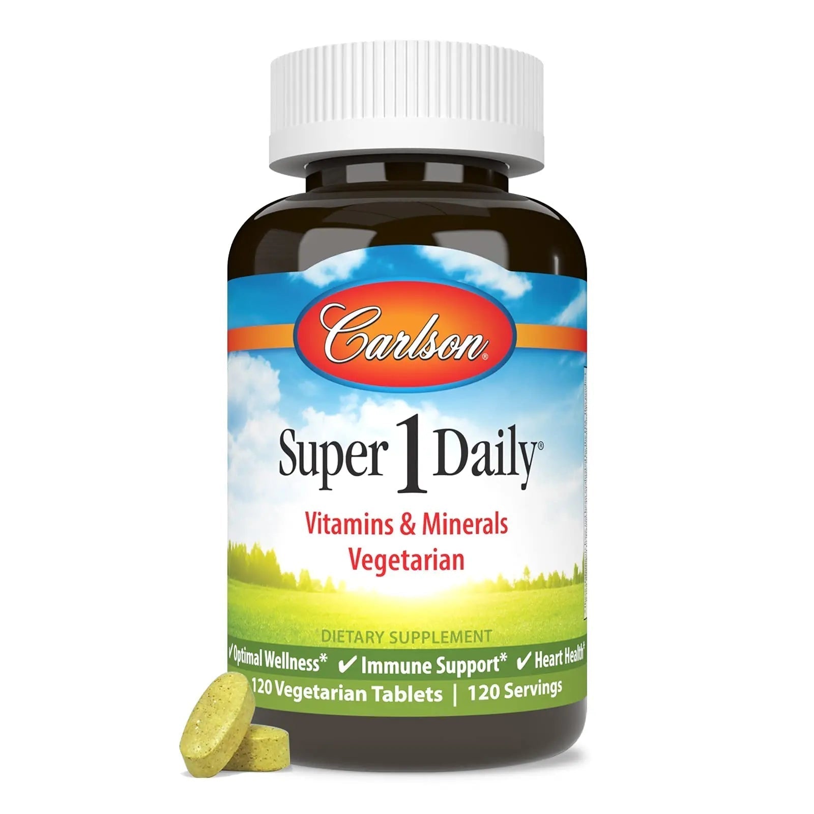 Carlson - Super 1 Daily, Vegetarian Multiple Formula, Multivitamin, Optimal Wellness, 120 Tablets CarlsonAu supplements