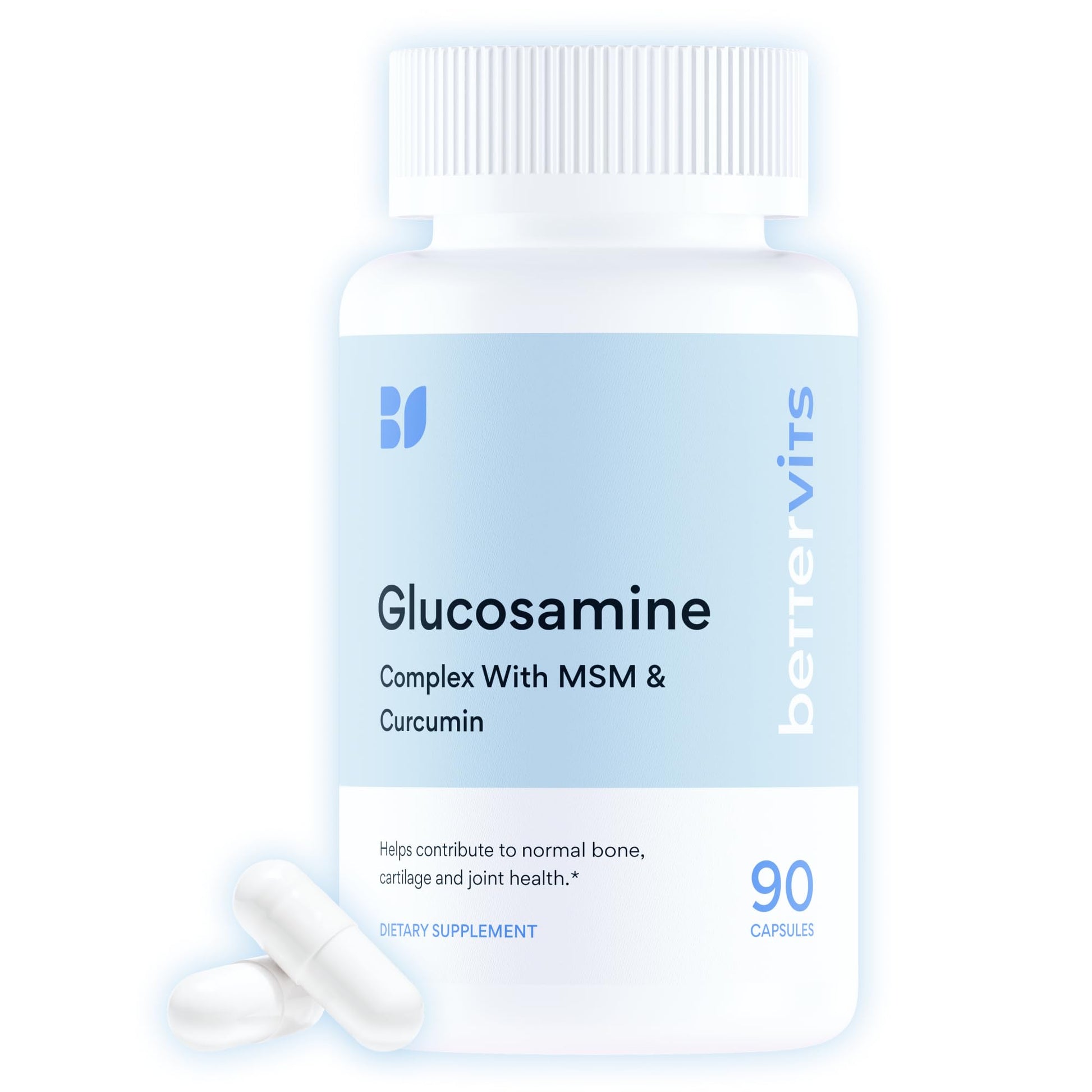 Bettervits Glucosamine Complex with MSM Сhondroitin | Joint Supplements for Women and Men with Vitamin C | Arthritis Support Supplement for Mobility & Flexibility - 90 Capsules BettervitsAu supplements