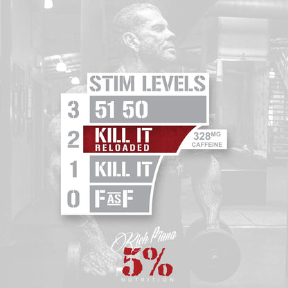 5% Nutrition Rich Piana Kill It Reloaded High Stim Pre-Workout | Ultra Energy, Focus 5% NutritionUS supplements