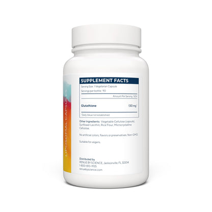 Renue By Science Glutathione | High Strength Supplement | 90 Liposomal Capsules - 130mg Glutathione per Serving | | Non-GMO | Made in The USA & Third-Party Tested Renue By ScienceUS supplements