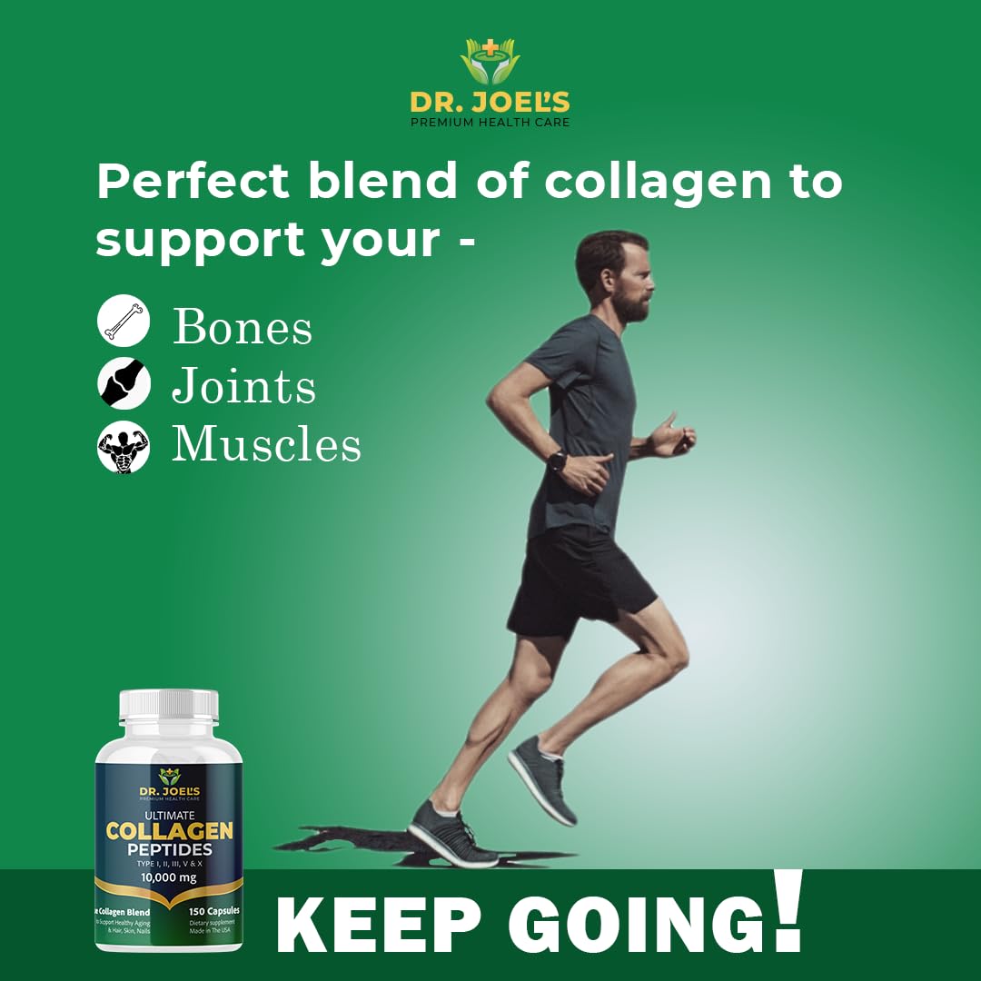 Dr. JOEL'S Multi Collagen Complex for Women and Men - Collagen Peptides Capsules with Biotin - Ultimate Collagen Pills 150 - Type I, II, III, V & X - Made in The USA Dr. JOEL'SAu supplements