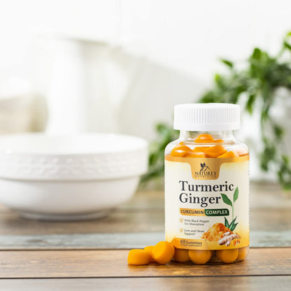 Turmeric Ginger Gummies - Vegan Turmeric Curcumin Gummy with 95% Curcuminoids Nature's NutritionUS supplements