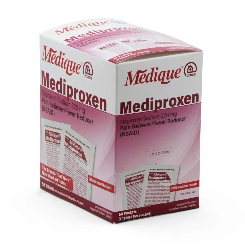 Medique @ Home Mediproxen Compare Active Ingredient to Aleve 50 x 1 (Child Resistant Packaging), White (73750) MediqueAu supplements