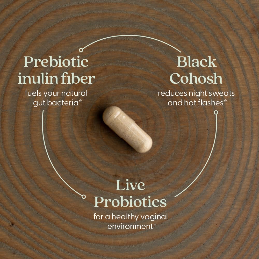 New Chapter All-Flora Probiotic Menopause Balance, Ultra-Concentrated Probiotics for Women with Black Cohosh for Menopause Hot Flashes, 100% Vegan, 30 Vegan Capsules New ChapterAu supplements