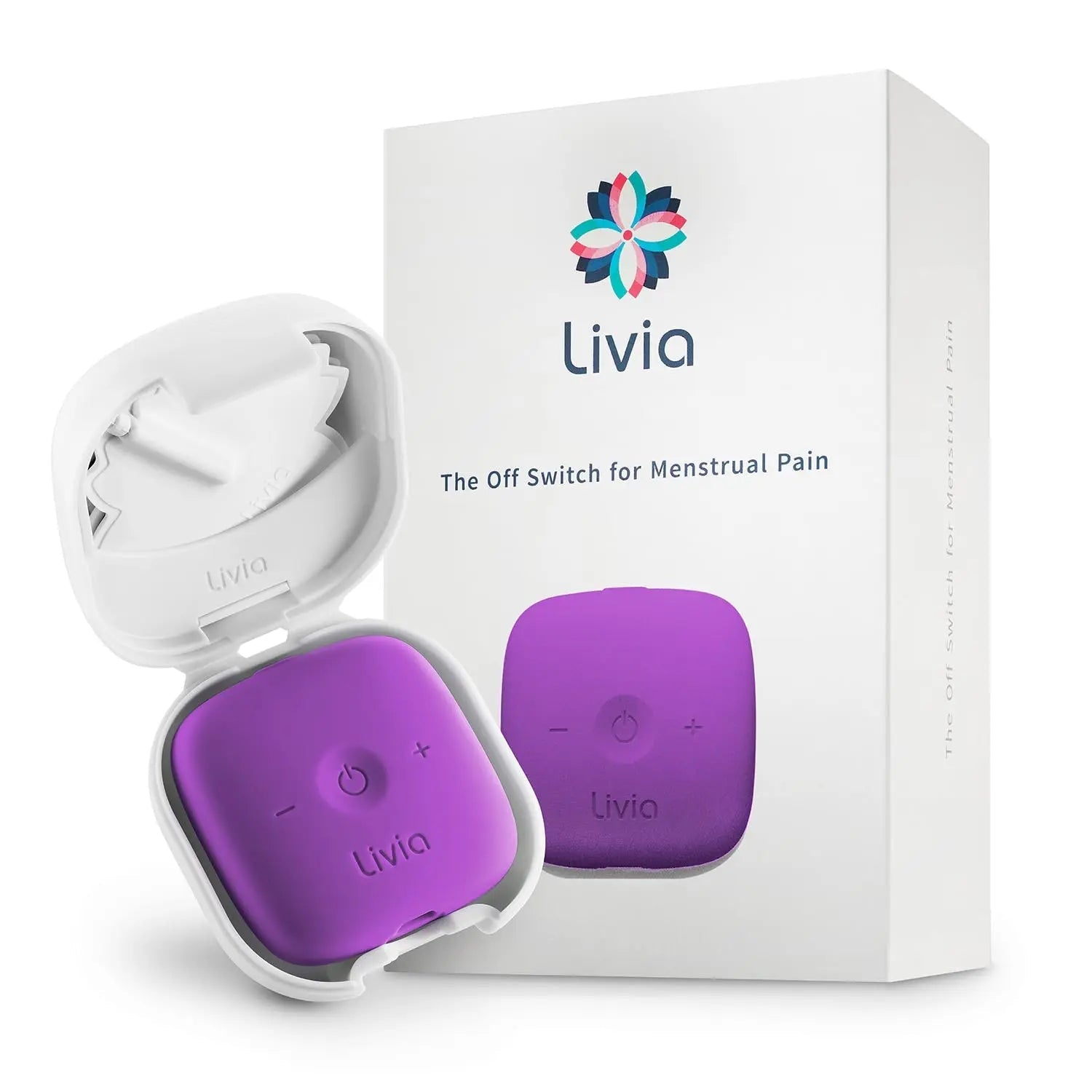 Livia Menstrual Pain Relief Device, Purple – Off-Switch for Period Pain – Portable & Discreet – Rechargeable, Up to 8 Hours Battery – Complete Kit with Stick-On Pads – The Go-to Travel Partner LiviaAu supplements