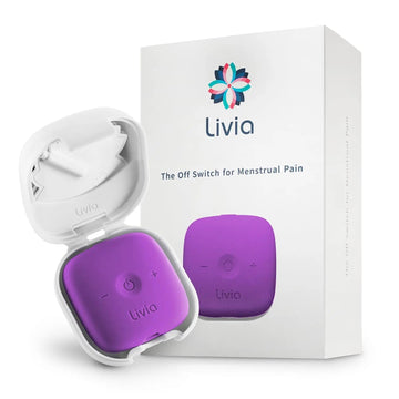 Livia Menstrual Pain Relief Device, Purple – Off-Switch for Period Pain – Portable & Discreet – Rechargeable, Up to 8 Hours Battery – Complete Kit with Stick-On Pads – The Go-to Travel Partner LiviaAu supplements