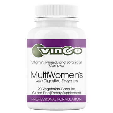 Vinco Inc - MultiWomen’s with Digestive Enzymes Daily Supplement | (90 Capsules) | Multivitamin for Women | Supports Energy, Hormone Balance, Immunity & Digestion | Gluten Free & Vegetarian VincoAu supplements