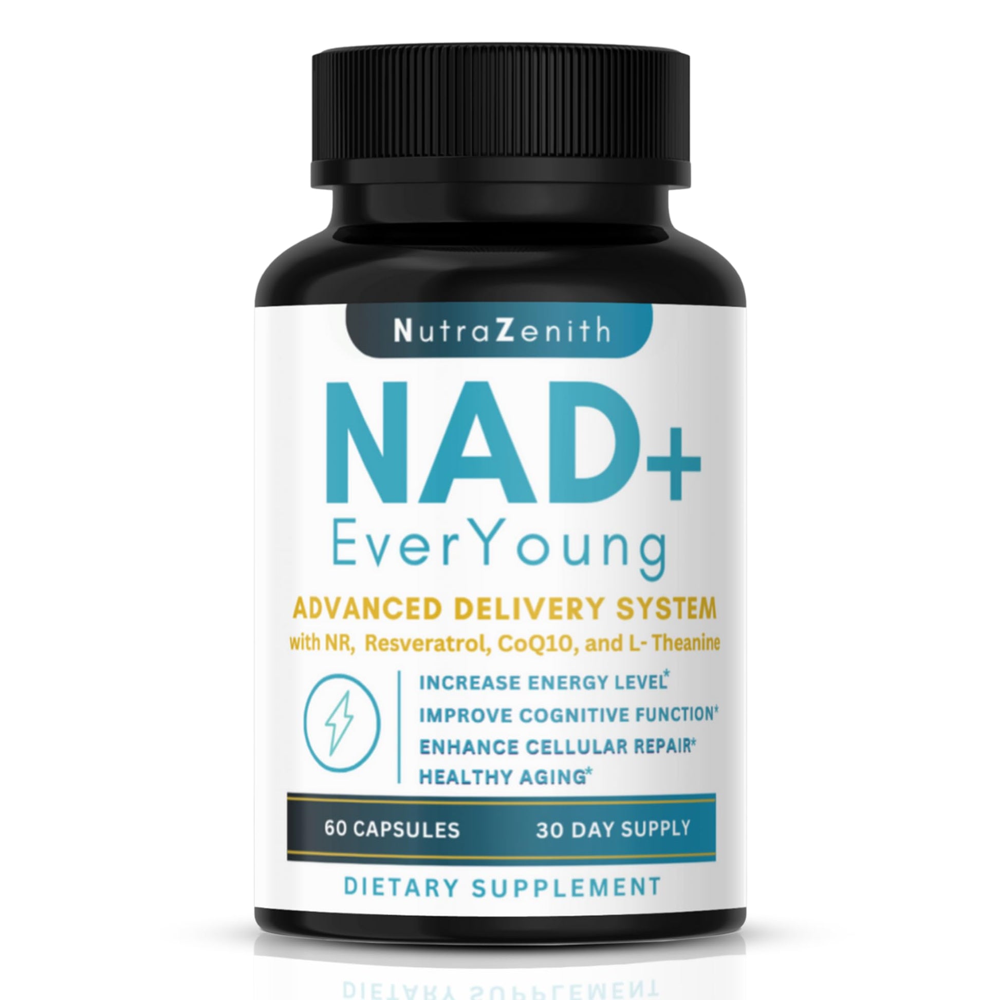 NAD+ Supplement with Nicotinamide Riboside (NMN Alternative), CoQ10 & Resveratrol – 60 Capsules for Healthy Aging Support, Energy Boost & Cognitive Function Enhancement – Cellular Renewal & Vitality Arazo NutritionAu supplements