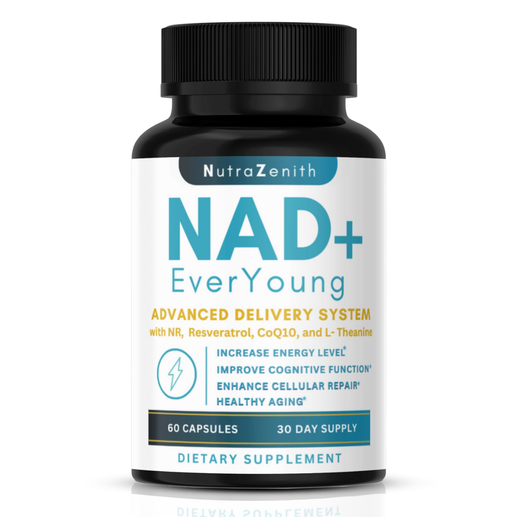 NAD+ Supplement with Nicotinamide Riboside (NMN Alternative), CoQ10 & Resveratrol – 60 Capsules for Healthy Aging Support, Energy Boost & Cognitive Function Enhancement – Cellular Renewal & Vitality Arazo NutritionAu supplements