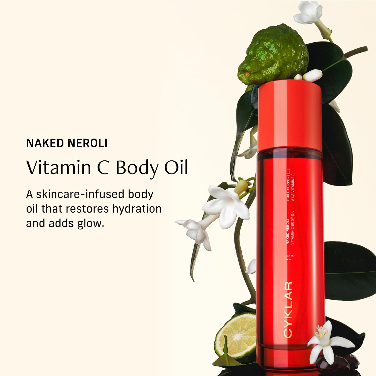CYKLAR Vitamin C Body Oil for Women and Men. Moisturizing Naked Neroli Scented Body Serum for Glowing Skin. Nourishing, Hydrating After-Shower and Bath Skin Care Moisturizer, 4.2 Fl Oz CYKLARAu supplements
