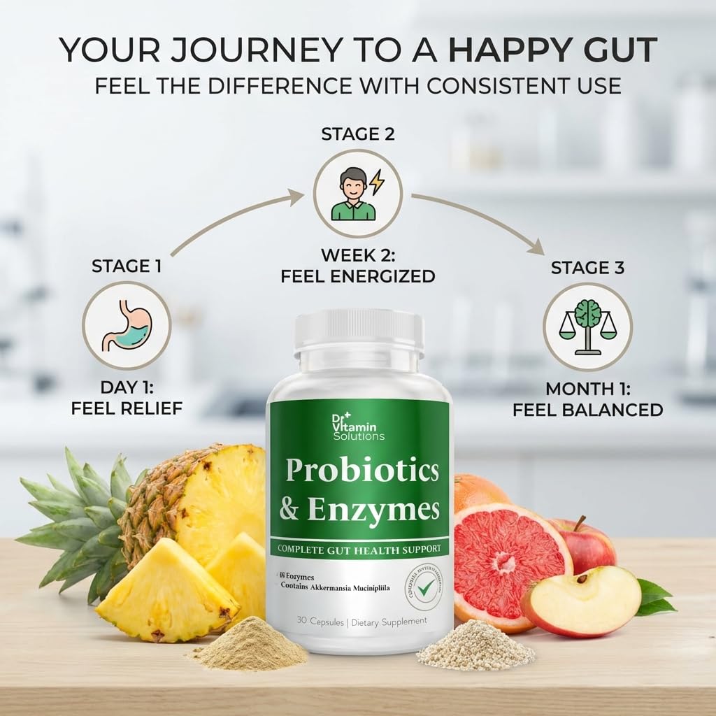 GLP-1 Support Enzymes, Pre & Probiotics for Digestive Health, Berberine Weight Loss Support, Akkermansia Muciniphila for Women & Men | Gut Health, Bloating Relief, 30 Ct DR VITAMIN SOLUTIONSAu supplements