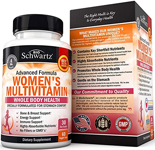 Multivitamin for Women with Vitamin D3 - Multivitamins for Bone Breast Skin Joint BioSchwartzAu supplements