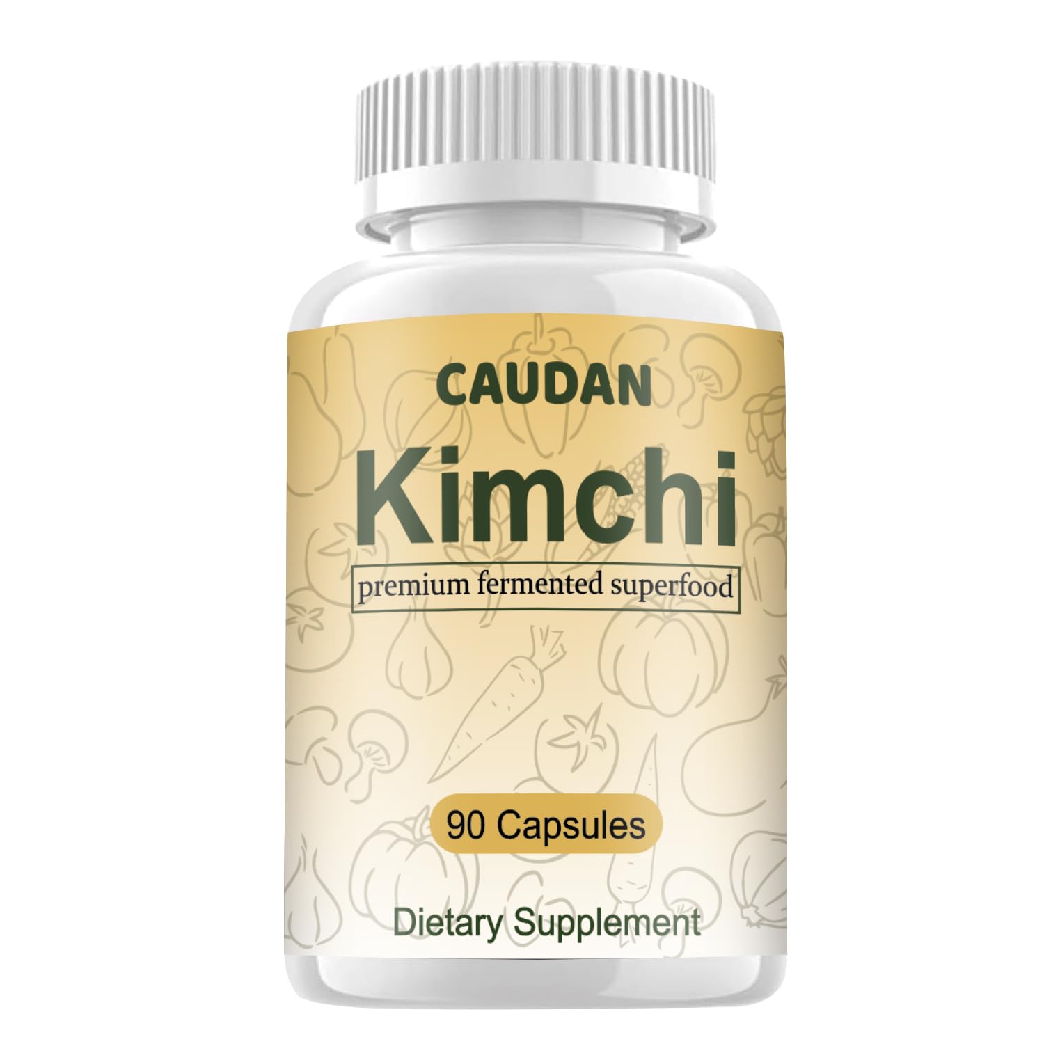 CAUDAN Kimchi Capsules, Kimchi Supplement, Probiotics & Enzymes Supports Gut & Digestive Health, Taste Well, Fermented Superfood for Antioxidant Support, 90 Vegan Capsules CAUDANAu supplements