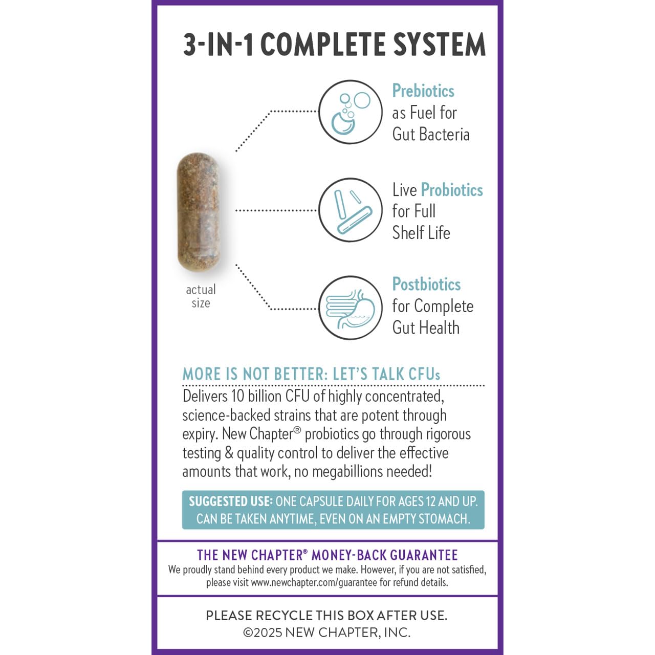 New Chapter All-Flora Probiotic for Advanced Digestion & Complete Gut Health with Prebiotics + Postbiotics, Clinical-Strength Strains, 100% Vegetarian, Non-GMO, Shelf Stable - 60 ct (2 Month Supply) New ChapterAu supplements