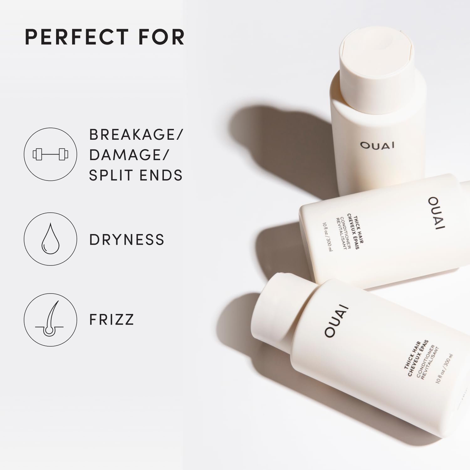 OUAI Thick Hair Conditioner Refill - Moisturizing Conditioner for Dry, Frizzy Hair - Keratin, Marshmallow Root, Shea Butter and Avocado Oil - Paraben, Phthalate & Sulfate Free (32 Oz) OUAIAu supplements
