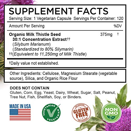 FarmHaven USDA Organic Milk Thistle Capsules | 11250mg Strength | 30X Concentrated FarmHavenAu supplements