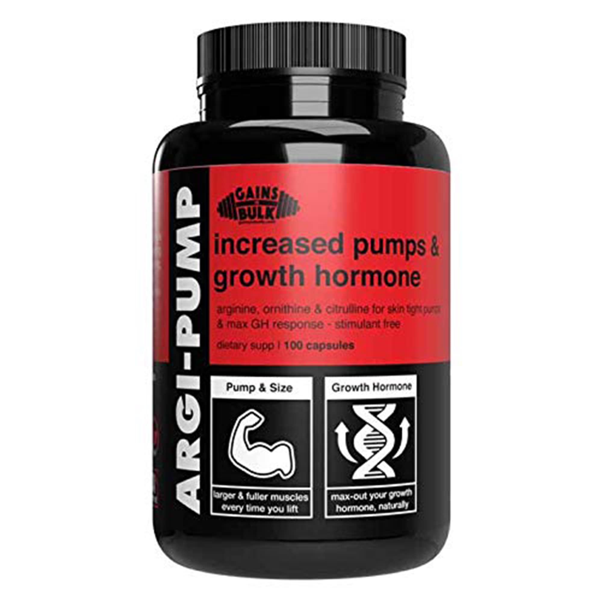Gains in Bulk, Argi Pump, L-Arginine Nitric Oxide Booster with L-Citrulline and L-Ornithine GAINS IN BULK GAINSINBULK.COMAu supplements
