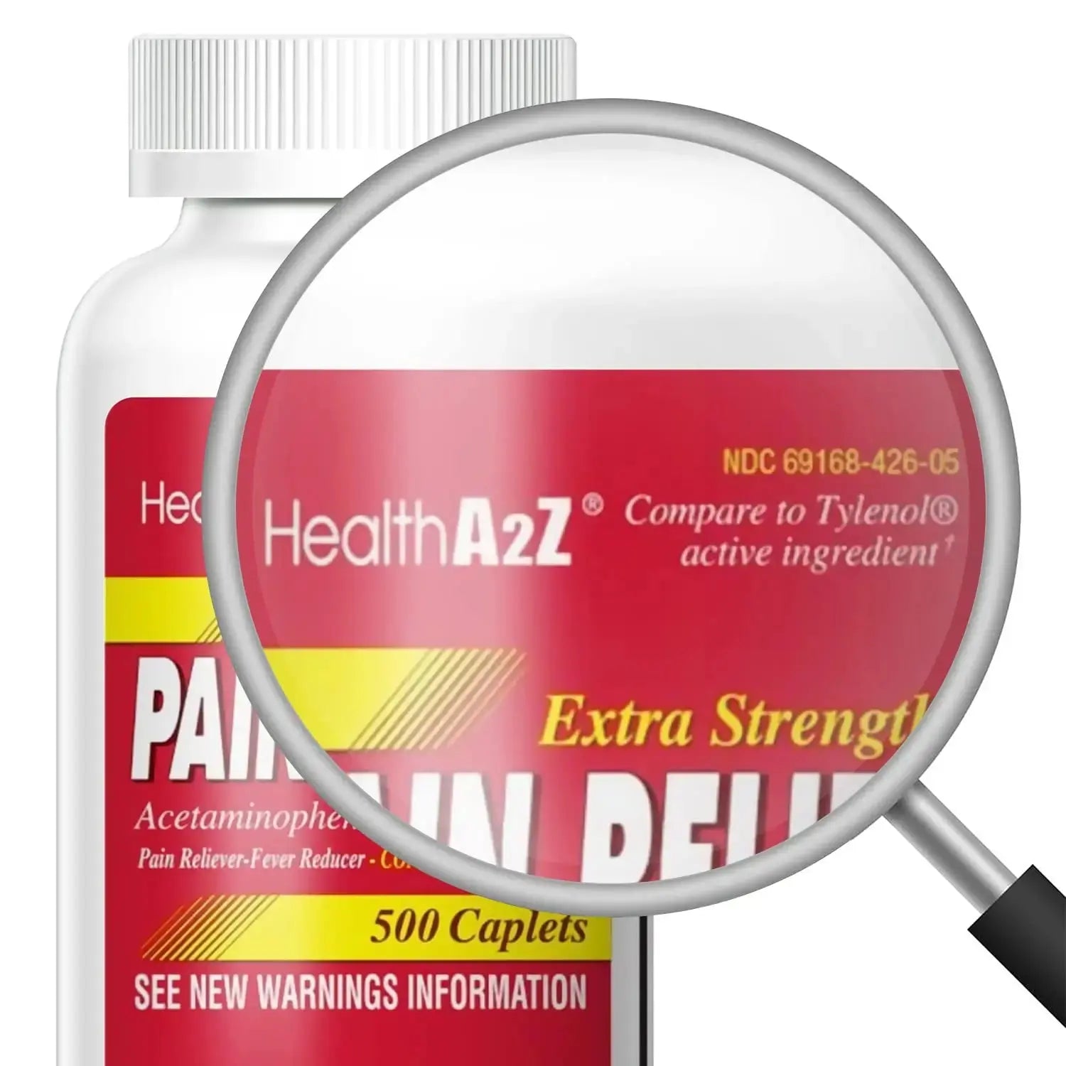 HealthA2Z® Extra Strength Pain Relief | Acetaminophen 500mg | Contains No Aspirin | Fever Reducer | Pain Reliever (500 Count (Pack of 1)) HealthA2ZAu supplements