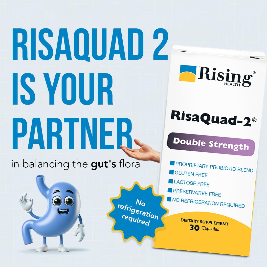 Rising Risaquad-2 Probiotic Dietary Supplement -375mg Pack of 30 Capsules RisingAu supplements