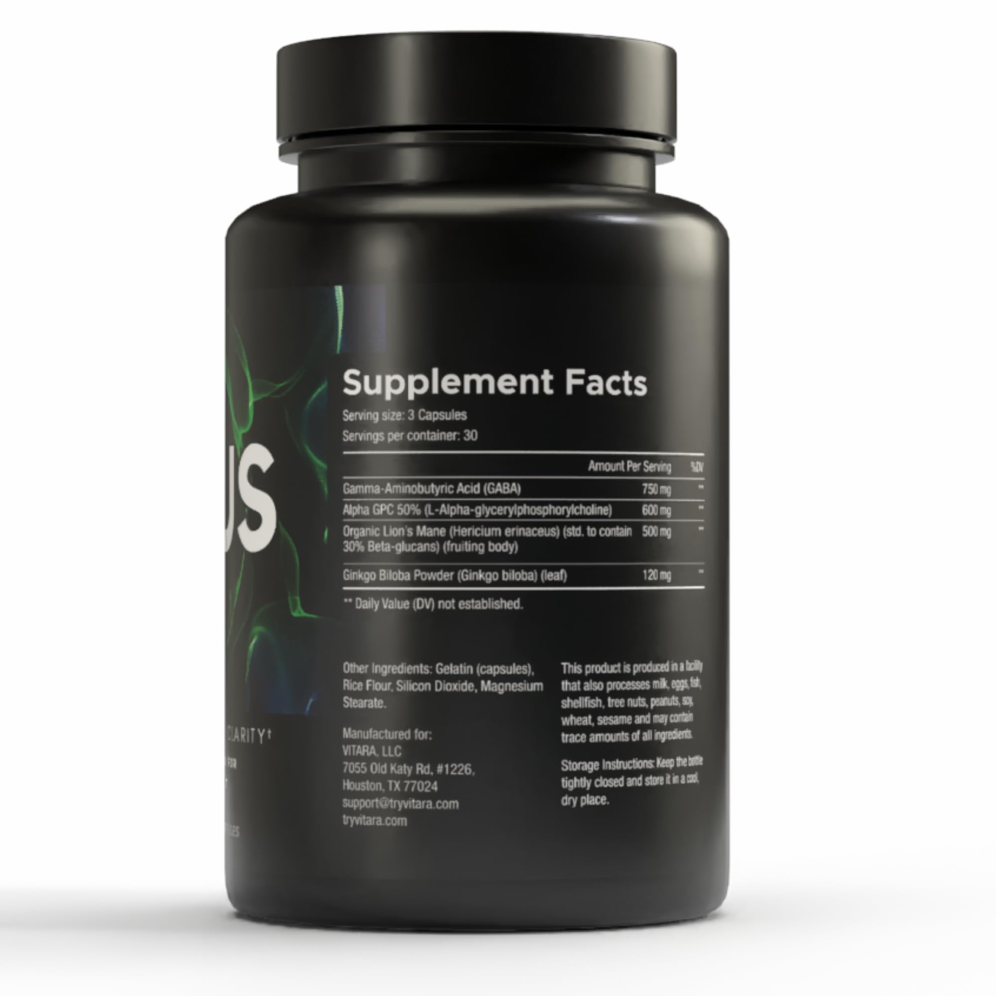 VITARA Focus First– Calm, Clear, Mental Focus Nootropic | Brain Support with Alpha GPC, Lion's Mane, GABA & Ginkgo Biloba VITARAAu supplements