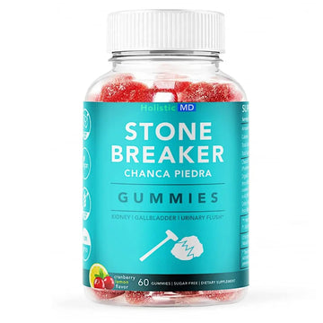 Holistic MD Stone Breaker Chanca Piedra 1,500mg Gummies Kidney Stones Cleanse Gallbladder Formula | Plus Cranberry Extract Might Help Urinary Tract Flush Impurities | Fast Absorption Sugar Free 60ct Holistic MDAu supplements