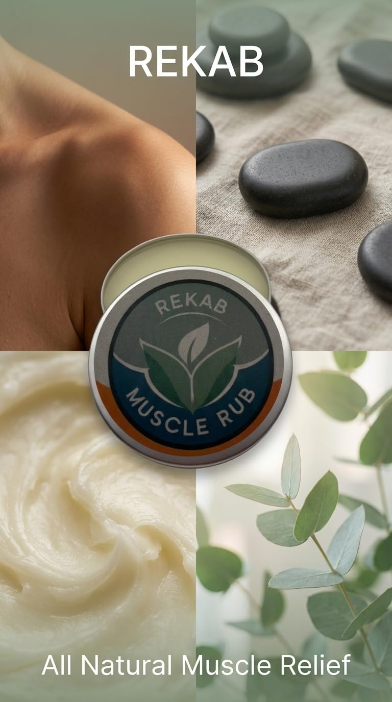 REKAB MUSCLE RUB, Neuropathy Cream, Arthritis Reliever, Knee Relief Balm for Adults, Natural Soothing Formula for Arthritis Sufferers, Joint Relief Cream, Total Relief, Joint & Muscle Therapy REKAB MUSCLE RUBAu supplements