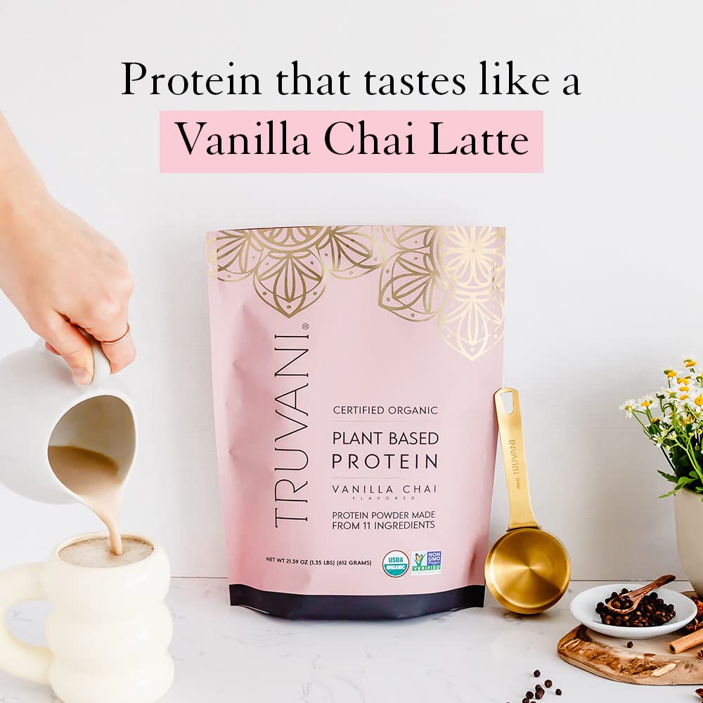 Truvani Organic Vegan Protein Powder Vanilla Chai - 20g of Plant Based Protein, Organic TruvaniUS supplements