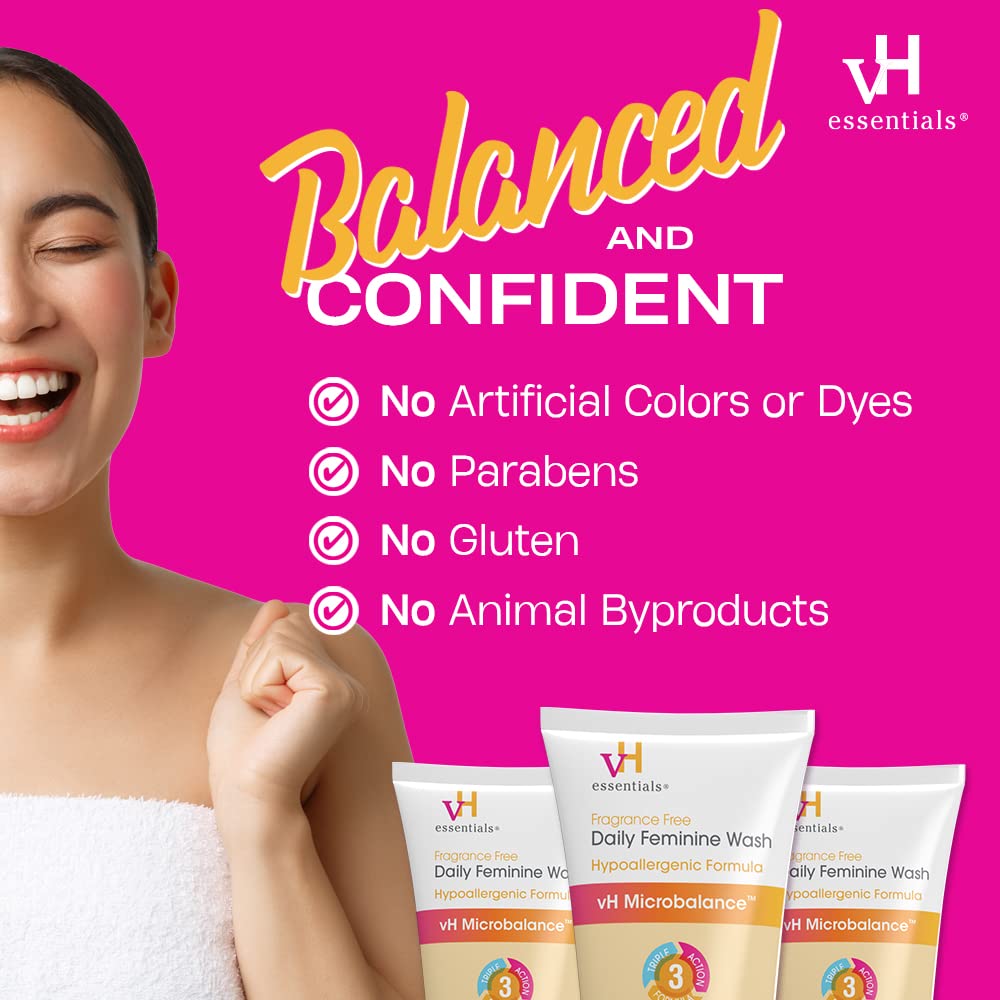 vH essentials Daily Feminine Wash - Fragrance Free, Hypoallergenic with Tea Tree Oil vH essentialsAu supplements