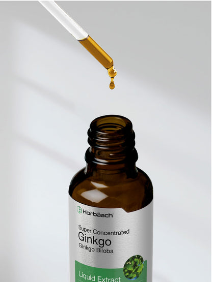 Ginkgo Biloba Extract Liquid 2 fl oz | Alcohol-Free Herb Supplement | Vegetarian HorbäachUS supplements