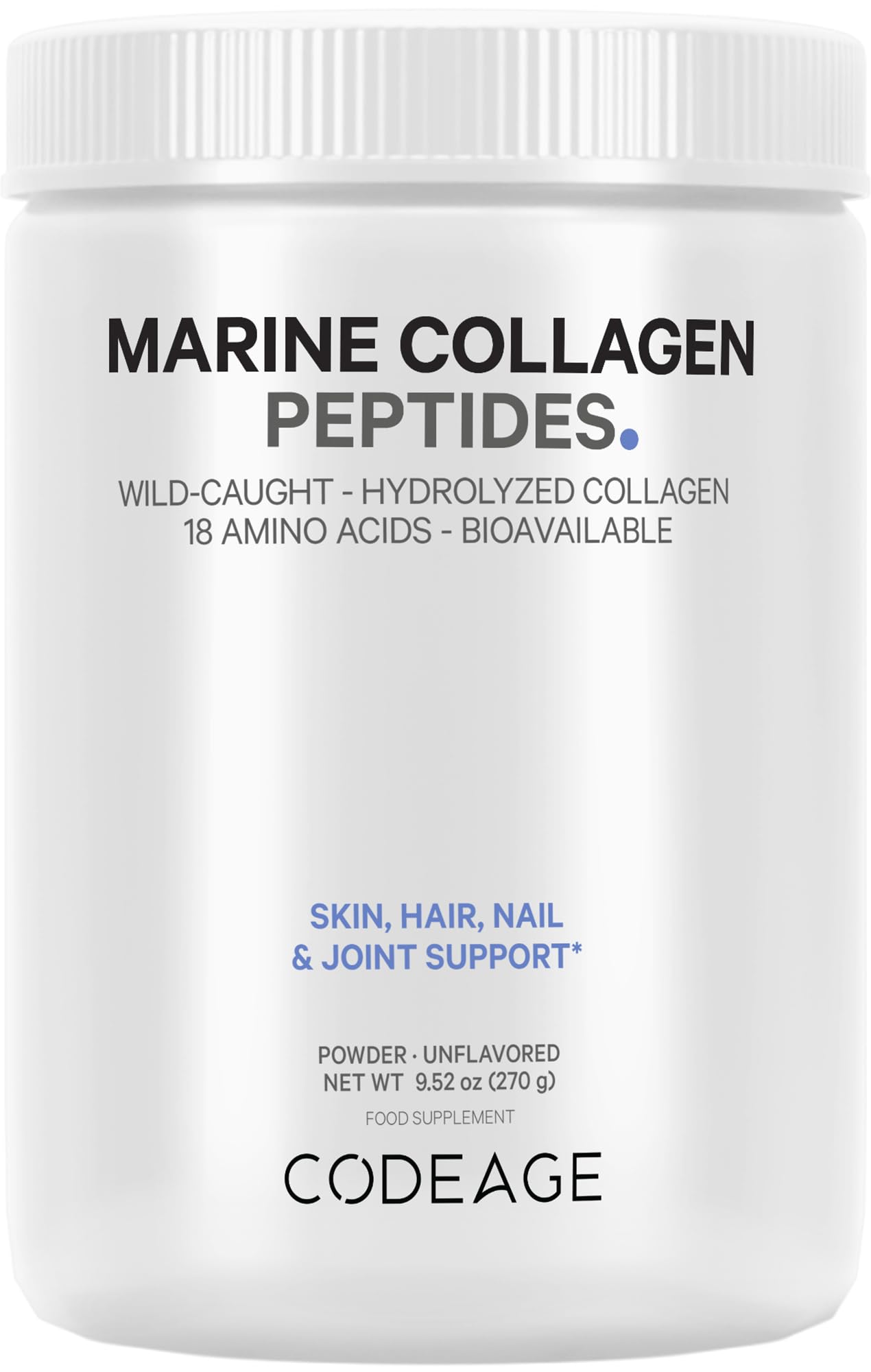 Codeage Marine Collagen Powder - Wild-Caught Hydrolyzed Fish Collagen Peptides - Type 1 & 3 Collagen CodeageUS supplements
