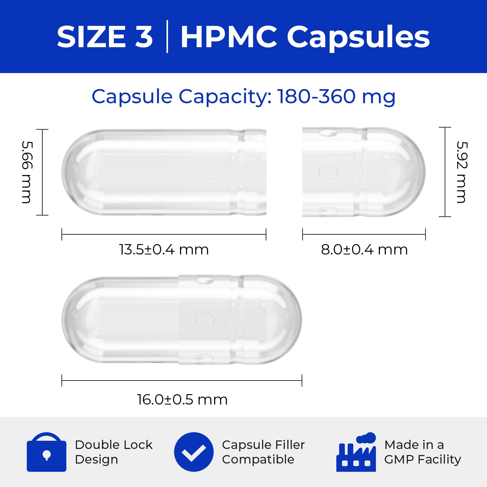 ATLEMISME Empty Vegan Capsules Size 3 - Vegan Capsules DIY Vegetable Capsule Filling - Veggie Caps with 2 Micro Lab Spoons for Capsule Filling ATLEMISMEAu supplements