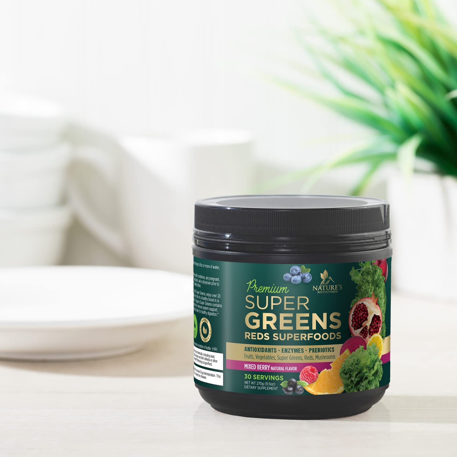 Greens Superfood Powder Supplement - Super Green Smoothie Mix Blend with Spirulina Nature's NutritionAu supplements