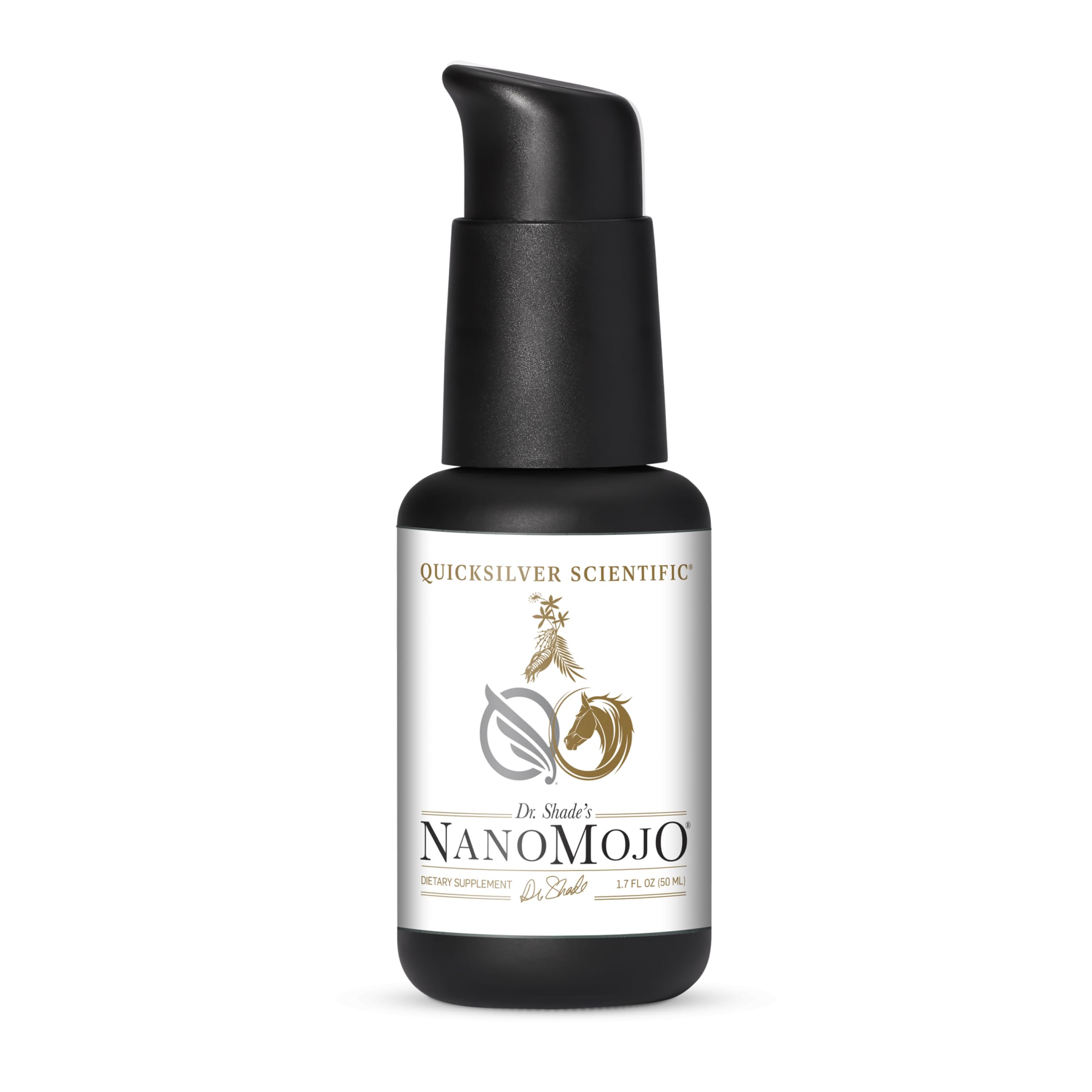 Quicksilver Scientific NanoMojo - Male-Specific Endurance Elixir & Energy Boost Support - 19 Herbs Including Epimedium for Men, Rhodiola Extract, Herbal Ginseng, and Adaptogenic Herbs (1.7oz / 50ml) Quicksilver ScientificUS supplements
